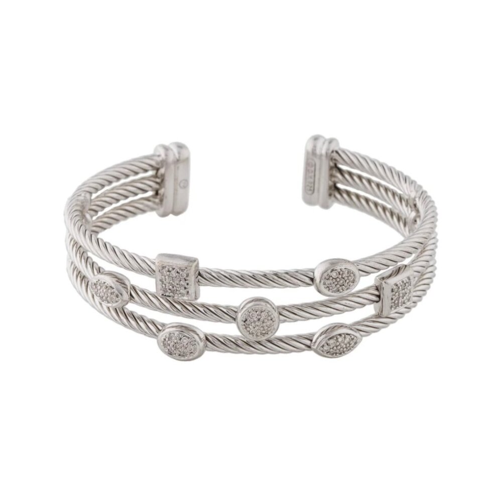 David Yurman Diamond Confetti Three-Row Cuff Bracelet